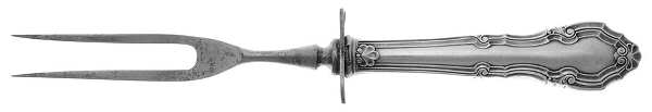 Sheffield (Silverplate, 1917) Small Steak Carving Fork with Stainless Prongs