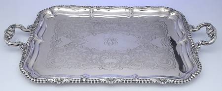 Shell & Gadroon (Silverplate, Hollowware) 22" Waiter Tray