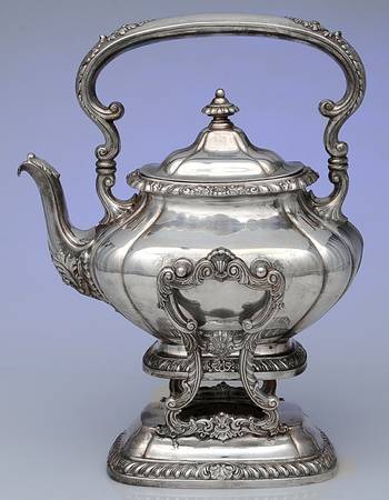 Shell & Gadroon (Silverplate, Hollowware) Kettle, Stand & Burner