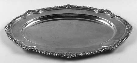 Shell & Gadroon (Silverplate, Hollowware) Medium Plated Meat Platter No Well