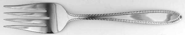 Silver Ribbon (Stainless) Medium Solid Cold Meat Serving Fork