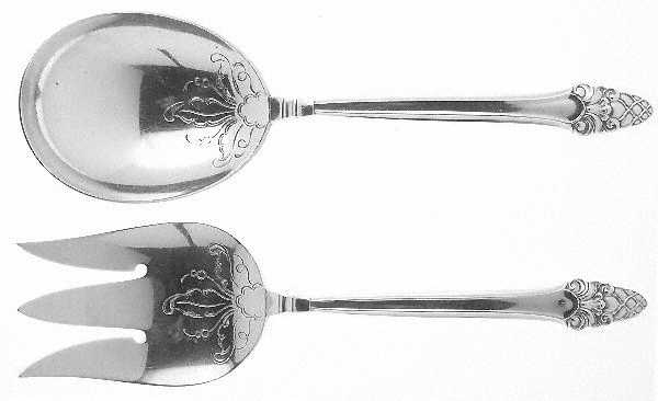 Sovereign-Old (Sterling, 1941, Old)  2-Piece Salad Set, Bright Cut Solid Piece