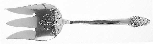 Sovereign-Old (Sterling, 1941, Old)  Salad Serving Fork, Bright Cut Solid Piece
