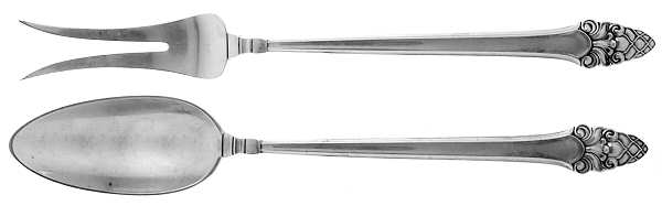Sovereign-Old (Sterling, 1941, Old)  Serving Solid, 2-Piece Chop Set
