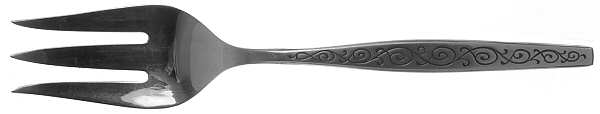 Spanish Scroll (Stainless) Medium Solid Cold Meat Serving Fork