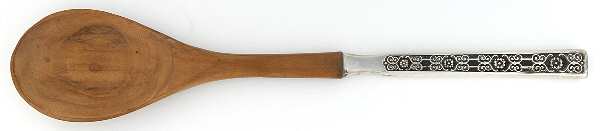 Spanish Tracery (Sterling, 1970) Salad Serving Spoon with Wooden Bowl