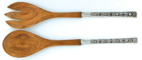 Spanish Tracery (Sterling, 1970) Wooden Bowl 2-Piece Salad Set