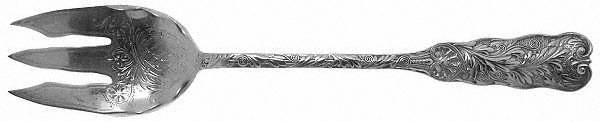 St. Cloud (Sterling, 1885) Salad Serving Fork Solid Oversize Bright Cut