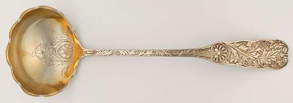 St. Cloud (Sterling, 1885) Large Soup Ladle, Bright Cut Solid Piece