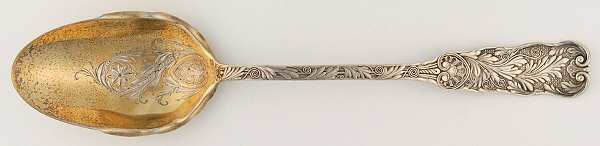 St. Cloud (Sterling, 1885) Salad Serving Spoon Solid Oversize Bright Cut
