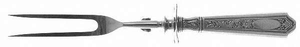 St. Dunstan Chased (Sterling, 1917) Large Stainless-Prong Roast Carving Fork