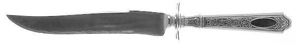 St. Dunstan Chased (Sterling, 1917) Small Steak Carving Knife with Stainless Blade
