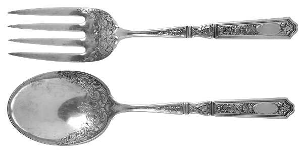 St. Dunstan Chased (Sterling, 1917) Solid Serving Set