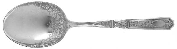 St. Dunstan Chased (Sterling, 1917) Solid Serving Spoon