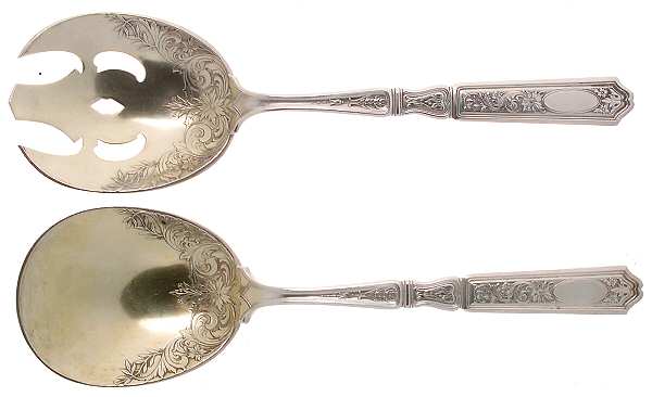 St. Dunstan Chased (Sterling, 1917) (2 Pc) Solid Salad Set