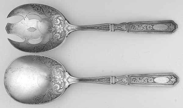 St. Dunstan Chased (Sterling, 1917) (2 Pc) Solid Salad Set