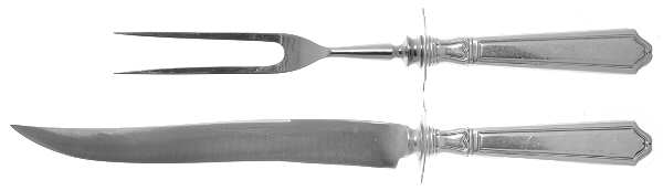 St. Dunstan-Plain (Sterling, 1916) Large 2-Piece Roast Carving Set w/Stainless Blade