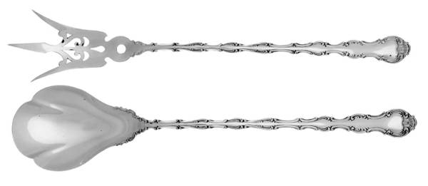 Strasbourg (Sterling, Lion-Anchor-G, 1897) 2 Pc Large Lettuce Serving Set