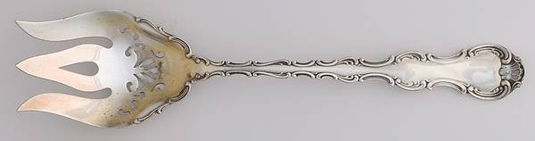 Strasbourg (Sterling, Lion-Anchor-G, 1897) Oversize Solid Salad Serving Fork