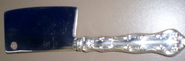 Strasbourg (Sterling, Lion-Anchor-G, 1897) Cheese Cleaver with Stainless Blade