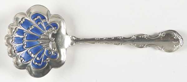 Strasbourg (Sterling, Lion-Anchor-G, 1897) Bon Bon Spoon with Enameled Bowl