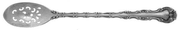 Strasbourg (Sterling, Lion-Anchor-G, 1897) Pierced Bowl Short Handle Olive Spoon