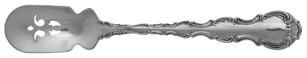 Strasbourg (Sterling, Lion-Anchor-G, 1897) Short Handled Olive Spoon with Pierced Bowl