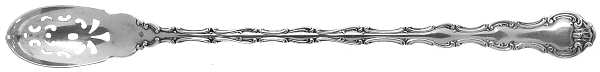 Strasbourg (Sterling, Lion-Anchor-G, 1897) Pierced Bowl Long Handle Olive Spoon