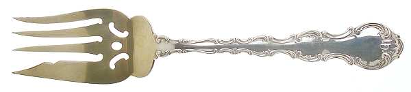 Strasbourg (Sterling, Lion-Anchor-G, 1897) Medium Solid Cold Meat Serving Fork