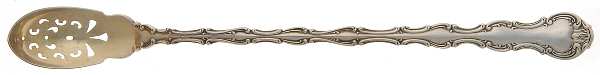 Strasbourg (Sterling, Lion-Anchor-G, 1897) Pierced Bowl Long Handle Olive Spoon
