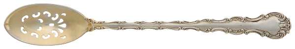 Strasbourg (Sterling, Lion-Anchor-G, 1897) Pierced Bowl Short Handle Olive Spoon