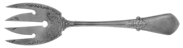 Swiss (Sterling, 1870) Sardine Serving Fork Tined Large Bright Cut