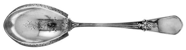 Swiss (Sterling, 1870) Bright Cut Preserve Spoon