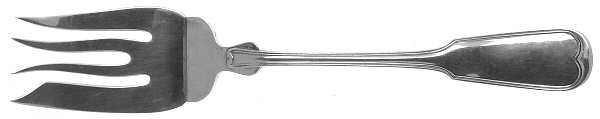 Threaded Antique-Threaded (Sterling, 1855) Medium Solid Cold Meat Serving Fork