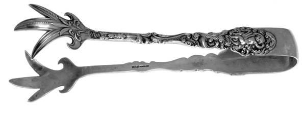 Versailles (Sterling, 1888, No Monograms) Large Ice Serving Tongs with Claw Tips