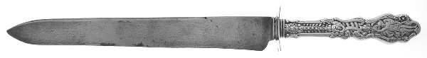 Versailles (Sterling, 1888, No Monograms) Large Carving/Roast Knife StnlBl w/Sterling Guard
