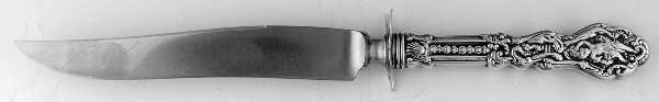 Versailles (Sterling, 1888, No Monograms) Small Carving Knife Stainless Blade W/Sterling Gua