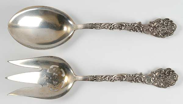 Versailles (Sterling, 1888, No Monograms) Solid 2-Piece Vegetable Serving Set