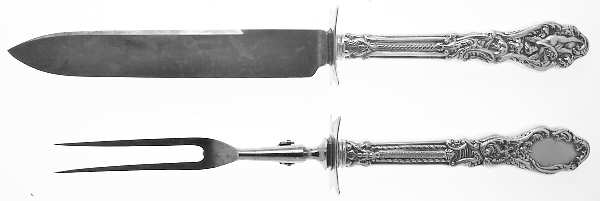 Versailles (Sterling, 1888, No Monograms) (2 Pc)Carving Set-Lg Stnbl/Roast w/Sterling Guard