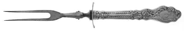 Versailles (Sterling, 1888, No Monograms) Game Carving Fork-Stnls Prong/Stlg Guard