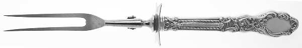 Versailles (Sterling, 1888, No Monograms) Large Stainless-Prong Roast Carving Fork