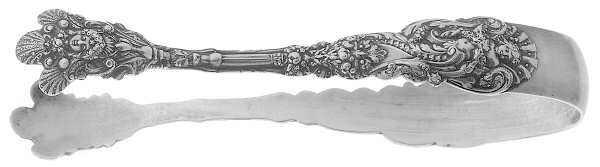 Versailles (Sterling, 1888, No Monograms) Sugar Tongs Large with Shell Tips