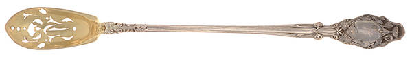 Virginiana (Sterling, 1904-1905, No Monograms) Pierced Bowl Long Handle Olive Spoon