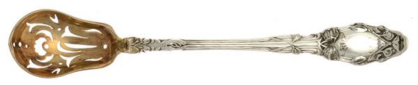 Virginiana (Sterling, 1904-1905, No Monograms) Pierced Bowl Short Handle Olive Spoon