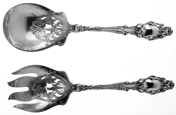 Virginiana (Sterling, 1904-1905, No Monograms) (2 Pc) Solid Salad Set