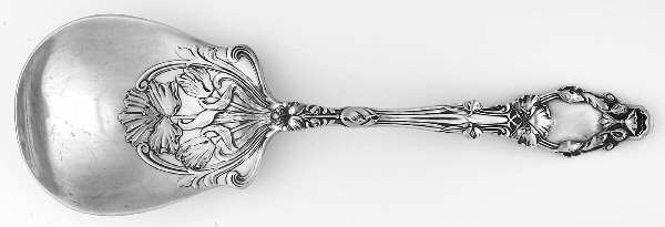 Virginiana (Sterling, 1904-1905, No Monograms) Large Solid Shell Berry/Casserole Spoon