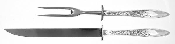 White Paisley (Sterling, 1966) Small Stainless Blade 2-Piece Steak Carving Set