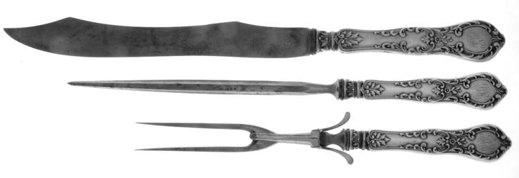H140 (Sterling) Large 3-Piece Roast Carving Set with Stainless Blade