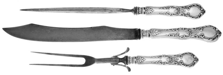H140 (Sterling) Large 3-Piece Roast Carving Set w/Stainless Blade