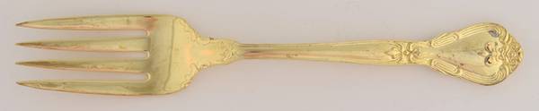 Grand Master (Gold Electroplate) Medium Solid Cold Meat Serving Fork